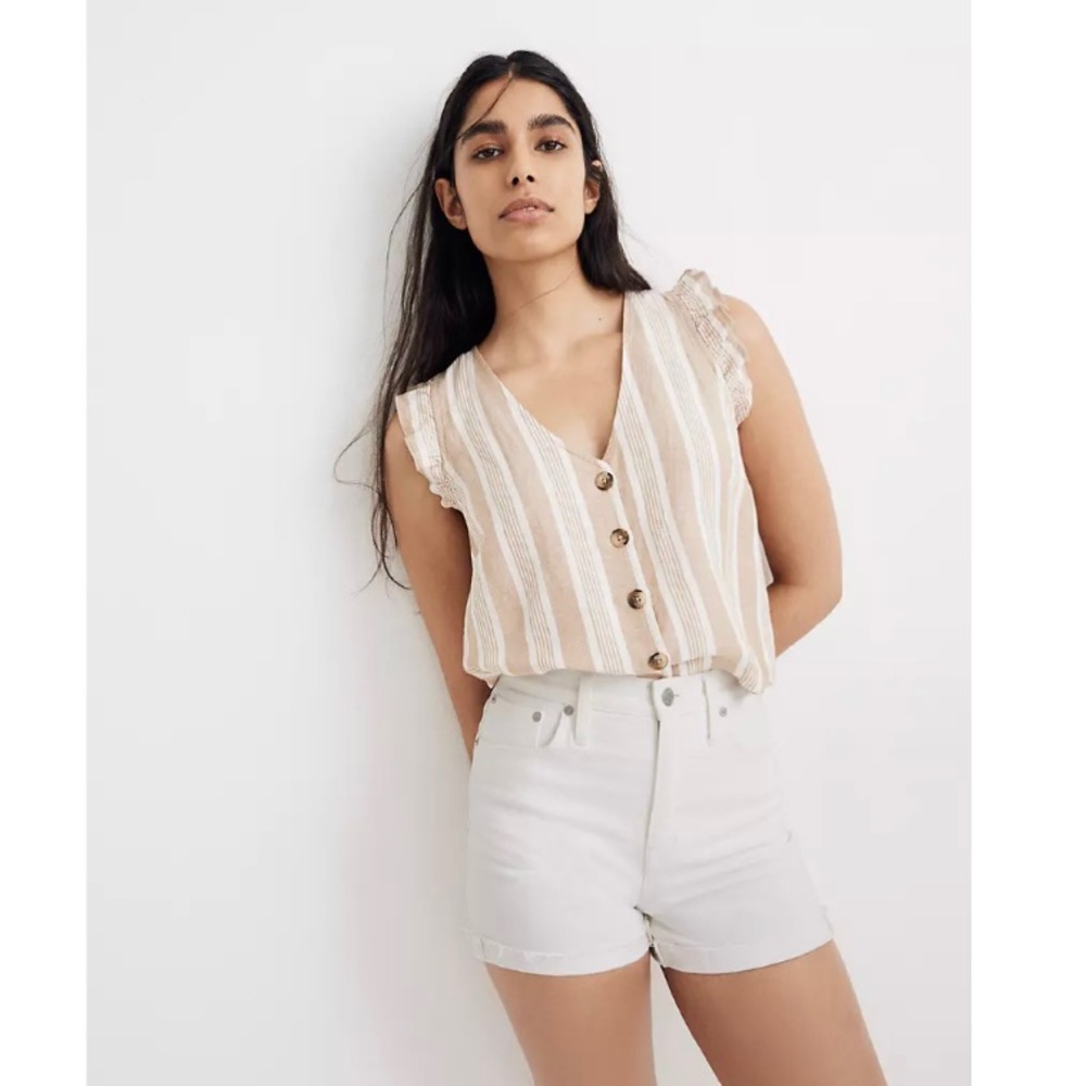 NWT Madewell High-Rise Denim Shorts in Tile White
